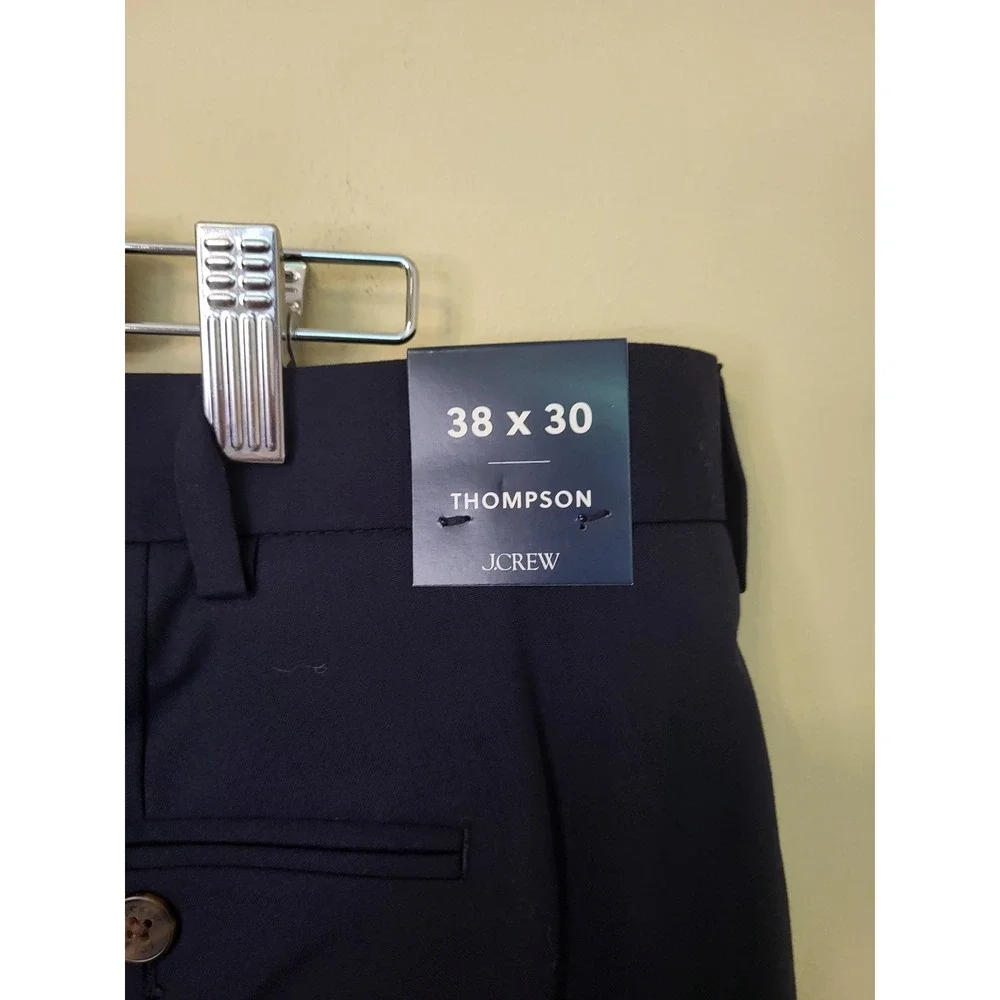 J Crew Mens Thompson Four Season Dress Pants 38X30 Navy Blue Wool Blend NWT